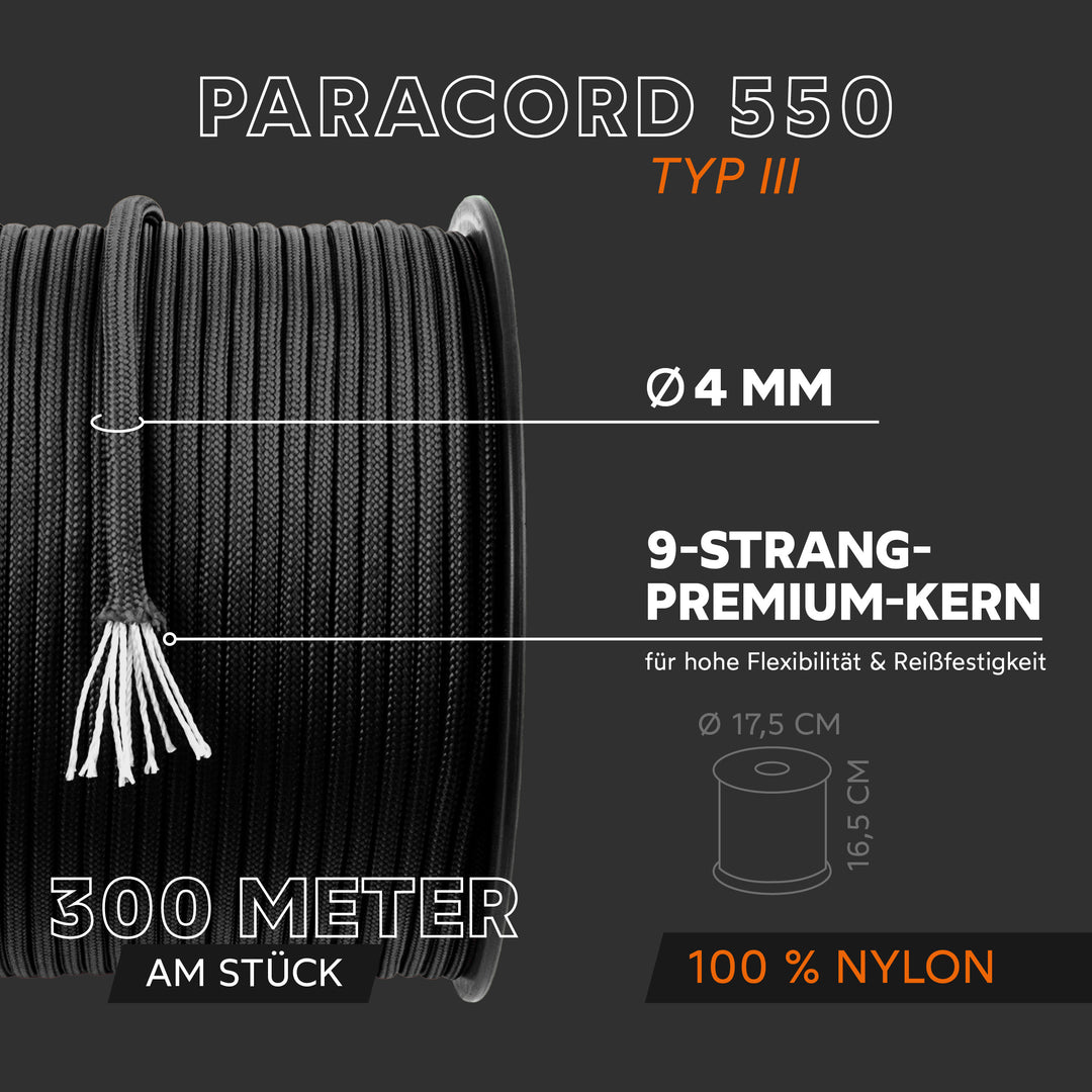 Paracord Seil 4mm Typ 550
