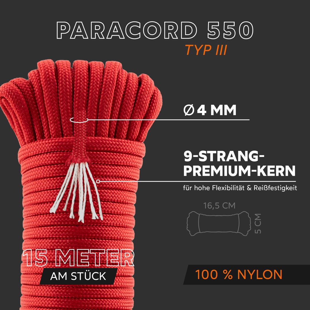 Paracord Seil 4mm Typ 550
