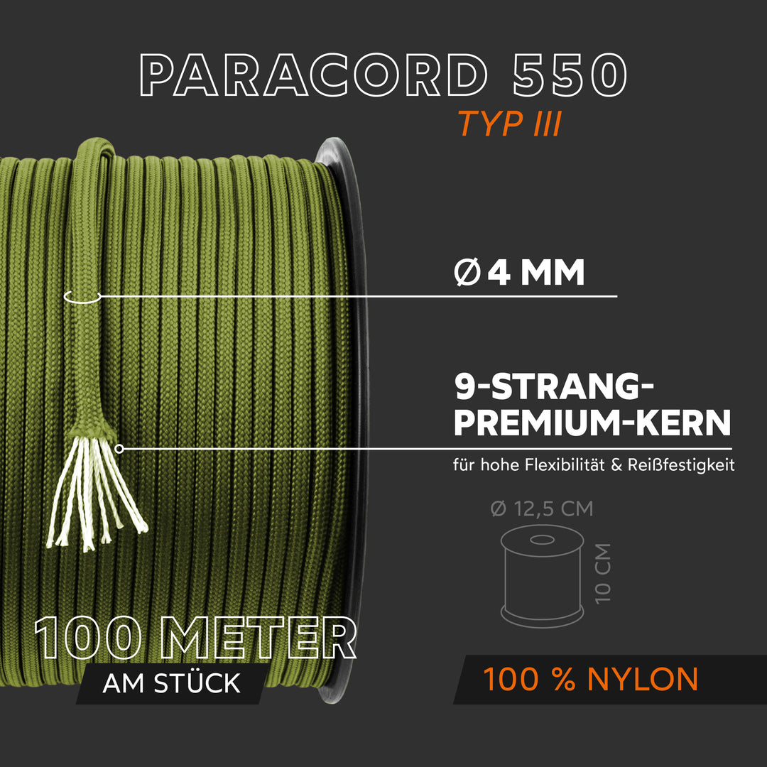 Paracord Seil 4mm Typ 550
