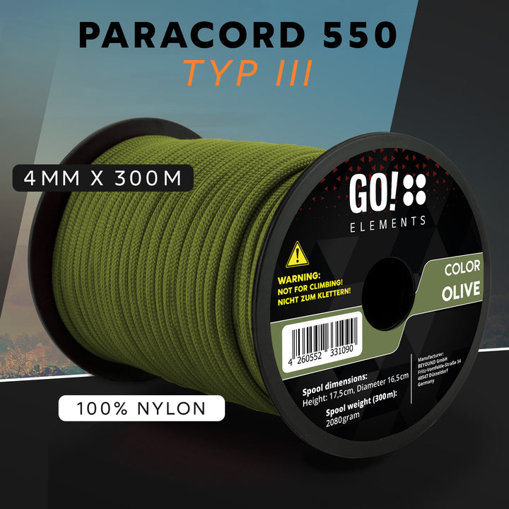 Paracord Seil 4mm Typ 550
