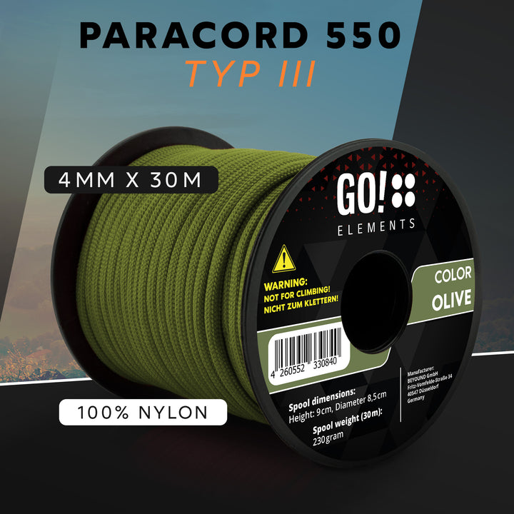 Paracord Seil 4mm Typ 550