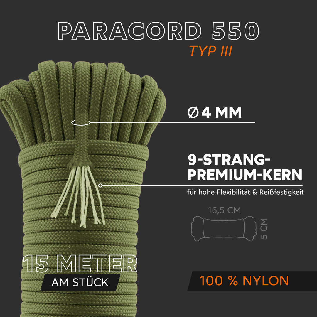 Paracord Seil 4mm Typ 550
