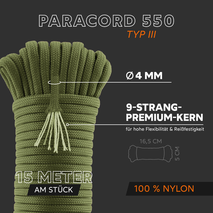 Paracord Seil 4mm Typ 550