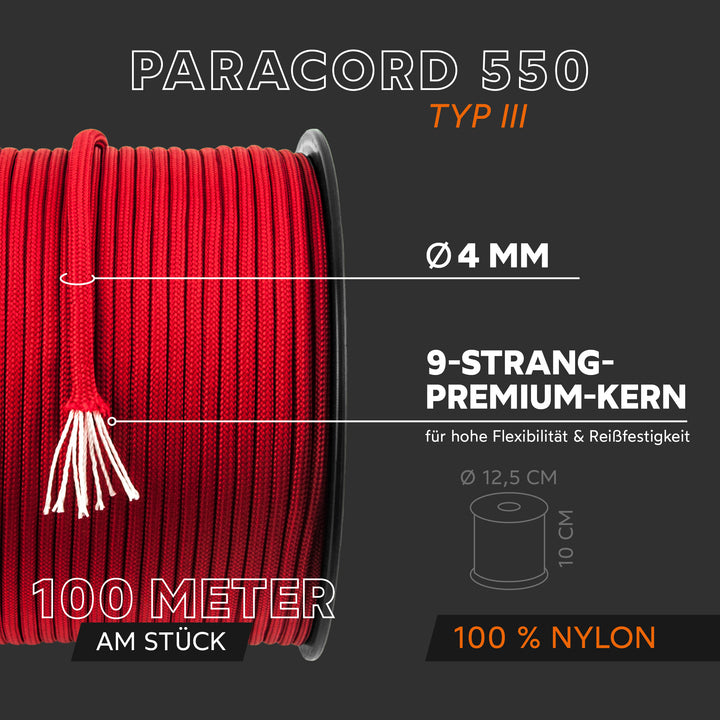 Paracord Seil 4mm Typ 550