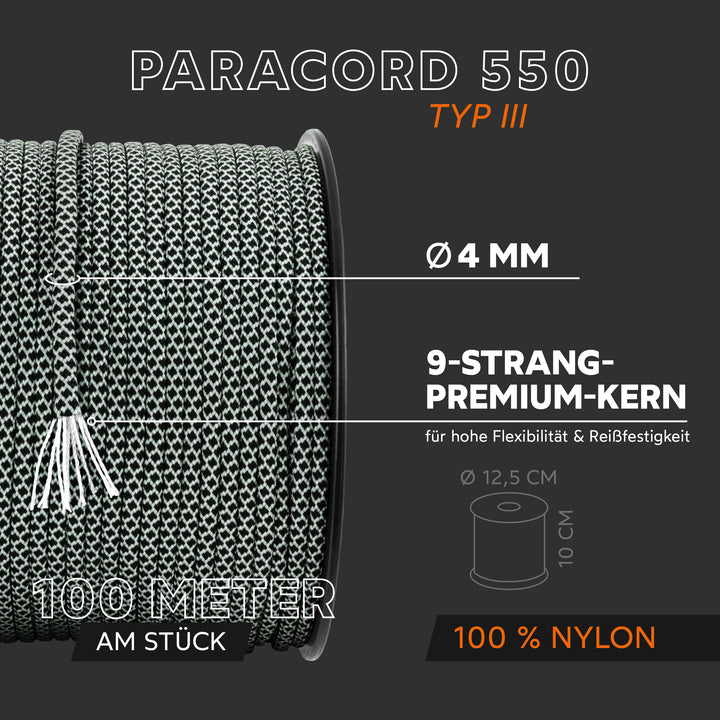 Paracord Seil 4mm Typ 550