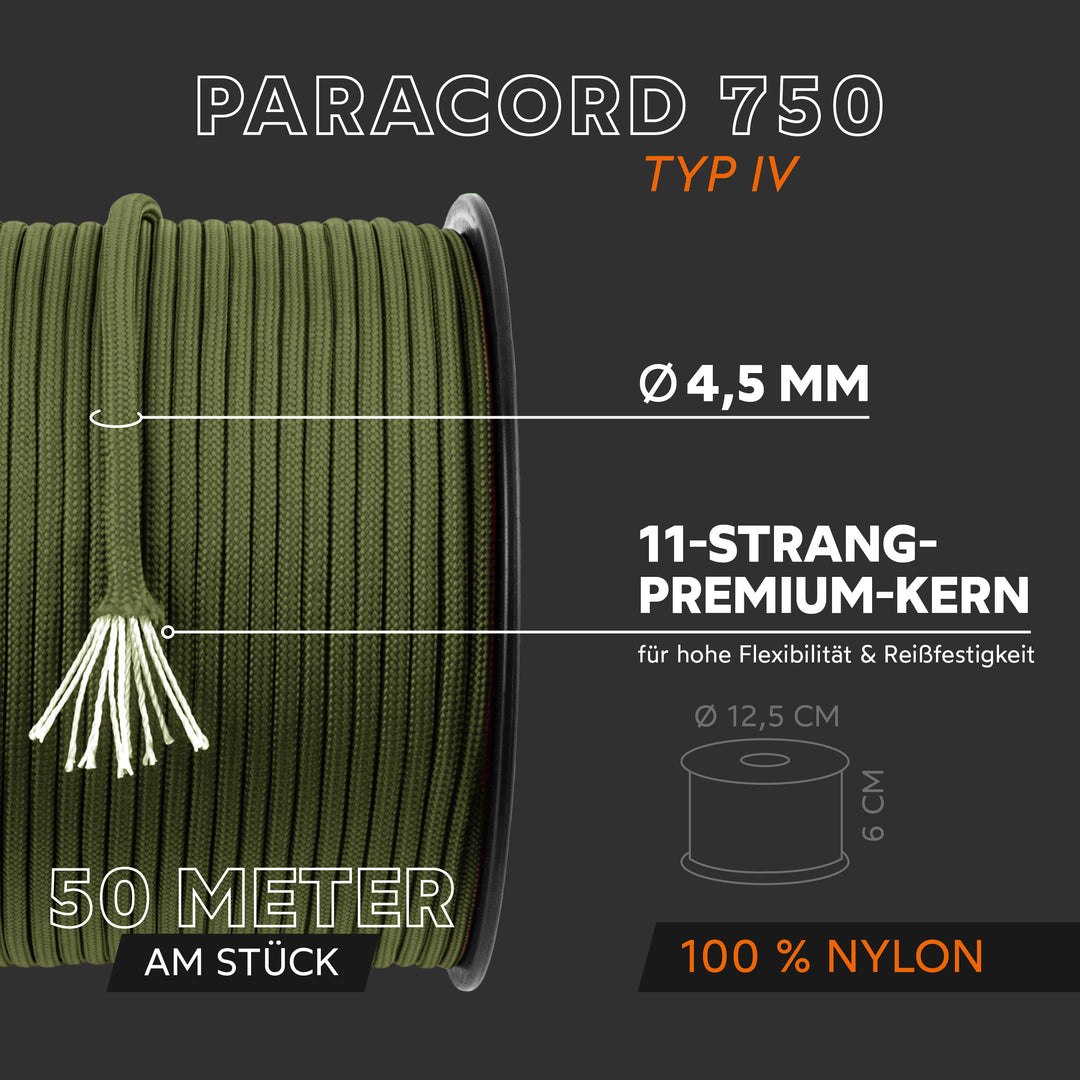 Paracord Seil 4,5mm Typ 750